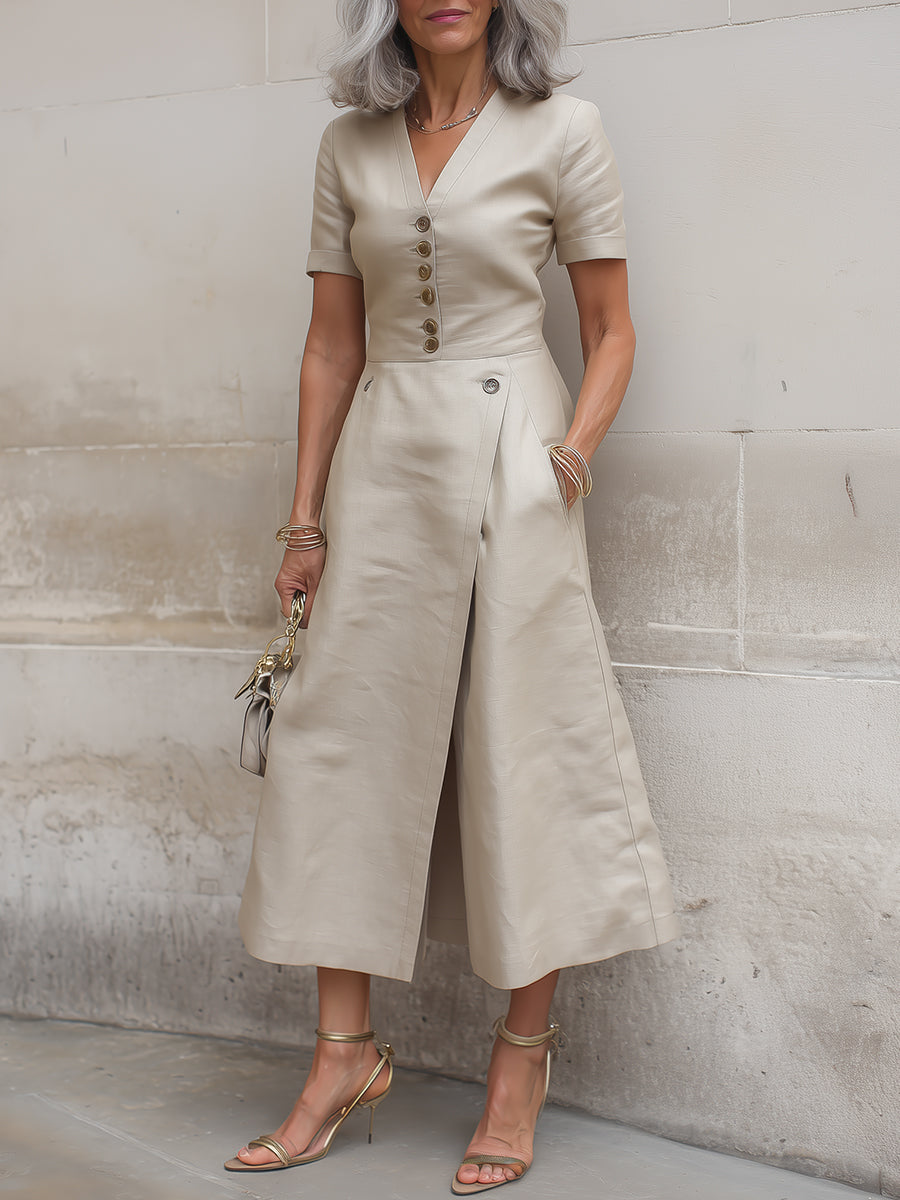 Stylish Two-Piece Wide-Leg Jumpsuit