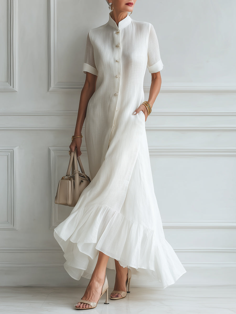 Urban Chic Tencel Maxi Dress With Ruffled Hem