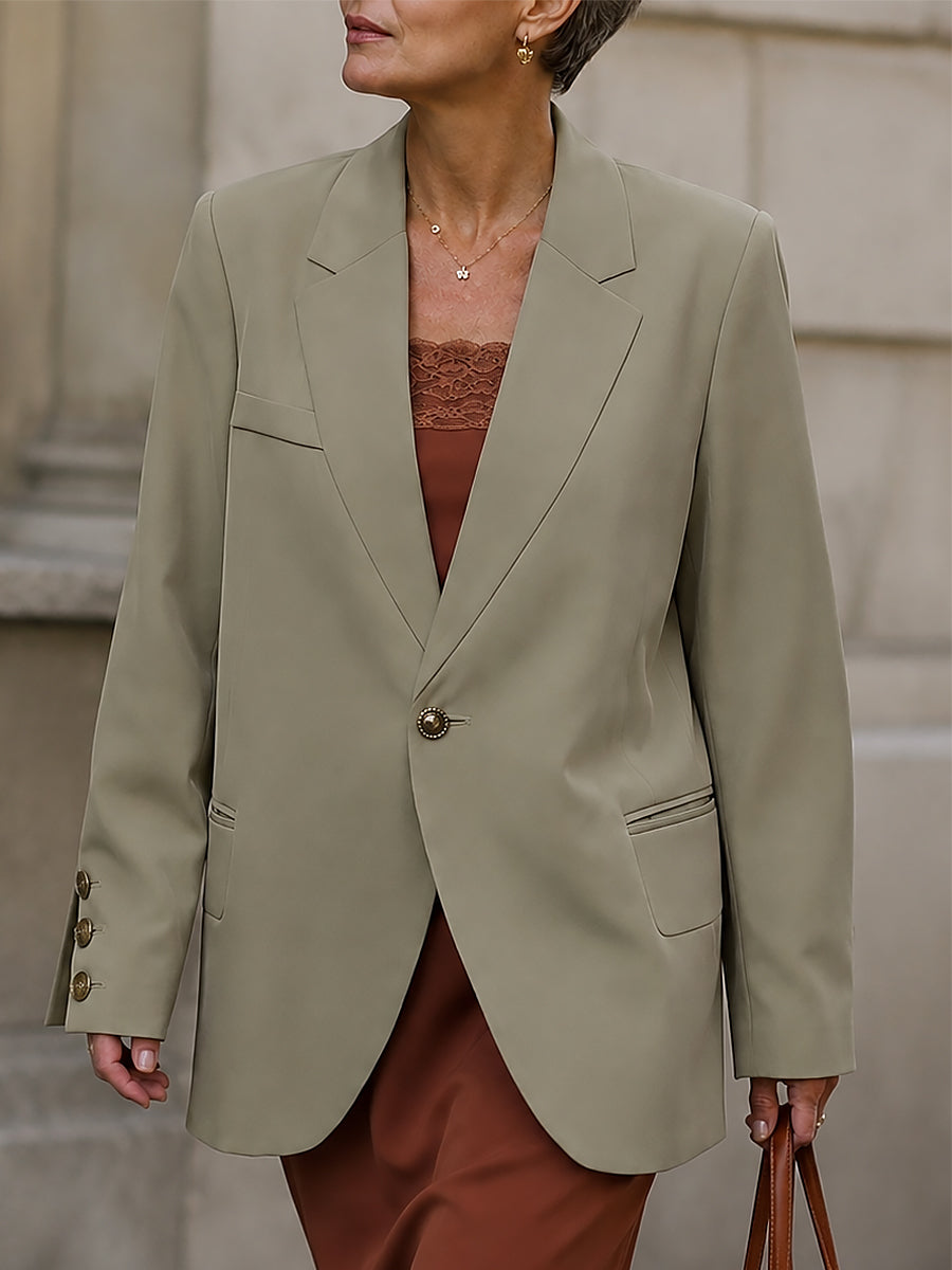 French-style Casual Single-button Lapel Blazer